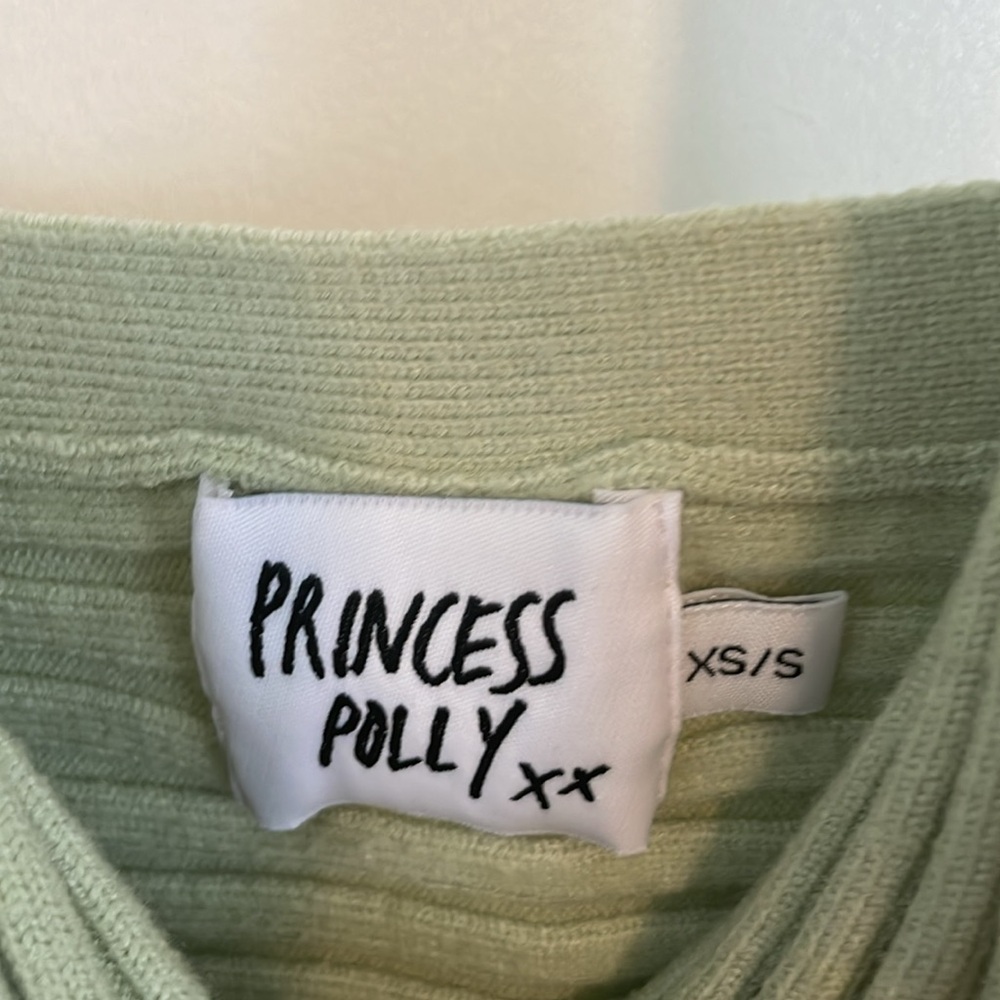 Princess Polly Light Green Arlene Ribbed Knit Tank Top | XS/S - Picture 4 of 7